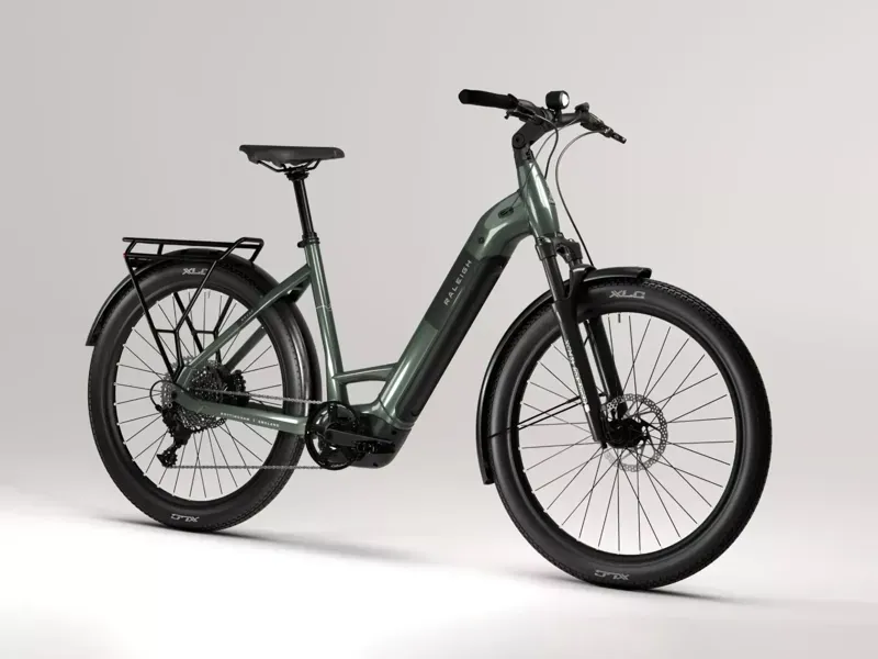 Raleigh Novus Plus Lowstep Electric Bike in Olive Gloss-1